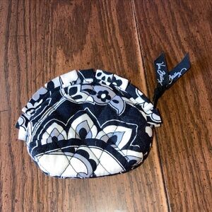 Vera Bradley Black White grey paisley Quilted change/coin purse pouch